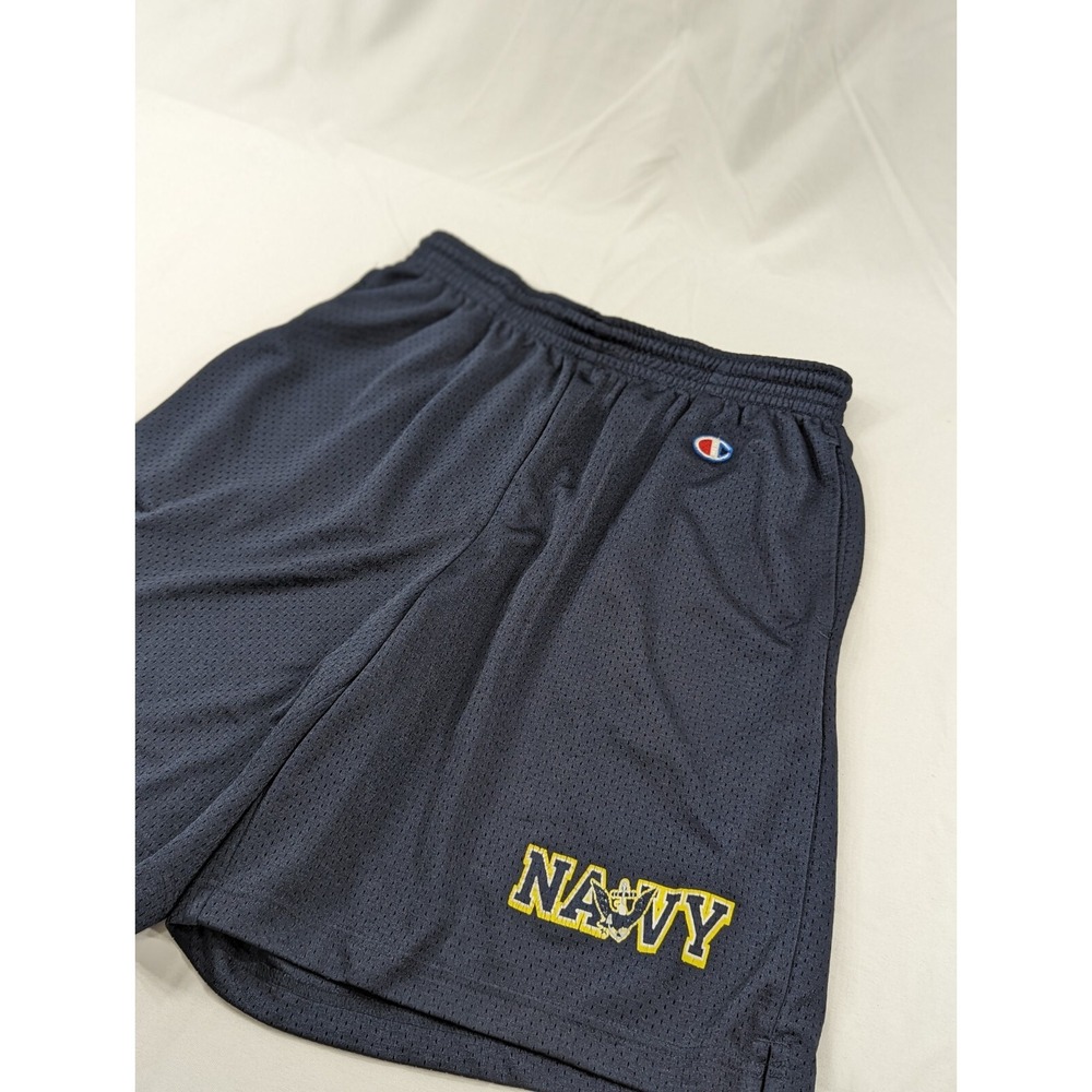 Vintage NCAA Navy Men's Shorts Navy Blue L‎ USA Made 1990s Streetwear
